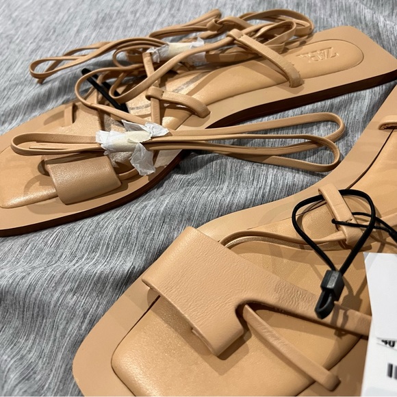 Brand New Zara Lace up flats - Picture 3 of 4